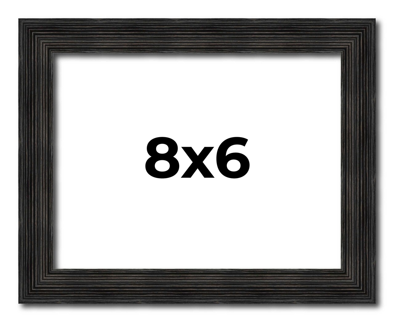 8x6 Thin Barnwood Picture Frame with UV-Resistant Acrylic & Acid Free Backing, Available in 2 Paint Finishes - Grey and Black